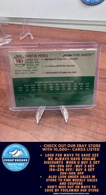 Cheap Sneaks Footwear/Sports Cards Baseball Card Martín Pérez SN 2023 Topps Chrome Platinum Anniv Topps Refractor #38