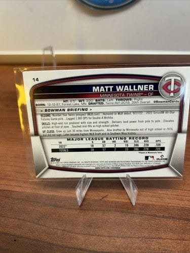 Cheap Sneaks Footwear/Sports Cards Baseball Card MATT WALLNER 2023 Bowman Baseball Rookie RC #14 Minnesota Twins