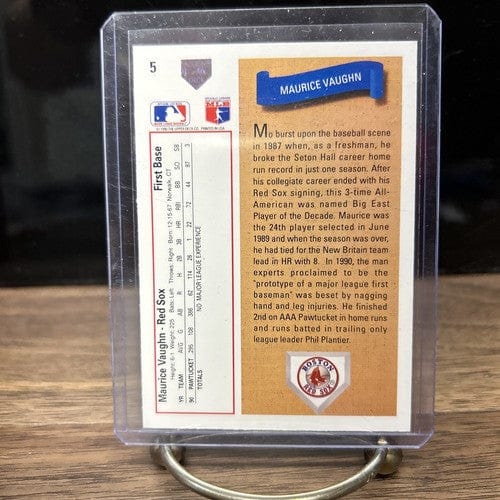 Cheap Sneaks Footwear/Sports Cards Baseball Card MAURICE “MO” VAUGHN Star Rookie 1991 UPPER DECK Baseball card # 5