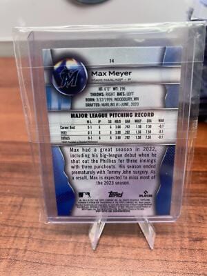 Cheap Sneaks Footwear/Sports Cards Baseball Card Max Meyer RC 2023 Bowman Platinum #14 Miami Marlins