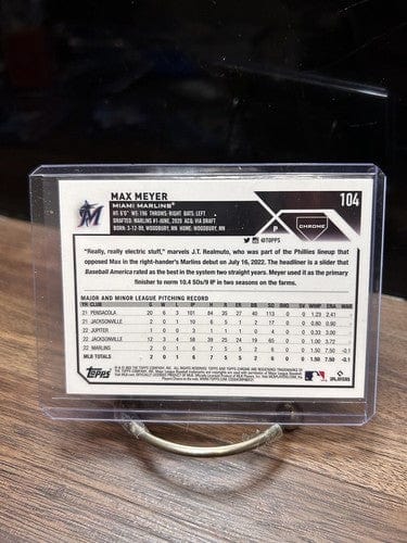 Cheap Sneaks Footwear/Sports Cards Baseball Card Max Meyer Rookie RC 2023 Topps Chrome Baseball Card #104 Miami Marlins