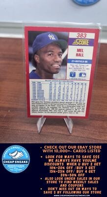 Cheap Sneaks Footwear/Sports Cards Baseball Card Mel Hall 1990 Score #383 New York Yankees