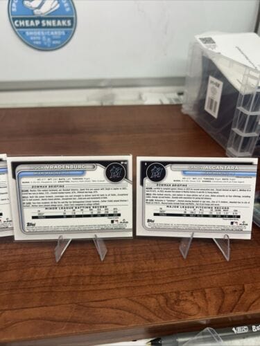 Cheap Sneaks Footwear/Sports Cards Baseball Card Miami Marlins 2024 Bowman Lot (4) Alderman, Vradenburg, Luis Arraez, S