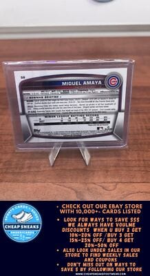 Cheap Sneaks Footwear/Sports Cards Baseball Card Miguel Amaya (RC) 2023 Bowman Chrome #56 Chicago Cubs