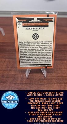 Cheap Sneaks Footwear/Sports Cards Baseball Card Mike Bielecki 1990 Donruss #9 Chicago Cubs