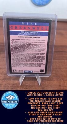 Cheap Sneaks Footwear/Sports Cards Baseball Card Mike Greenwell 1991 Fleer Pro-Visions #8 Boston Red Sox