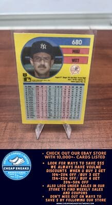 Cheap Sneaks Footwear/Sports Cards Baseball Card Mike Witt 1991 Fleer #680a New York Yankees