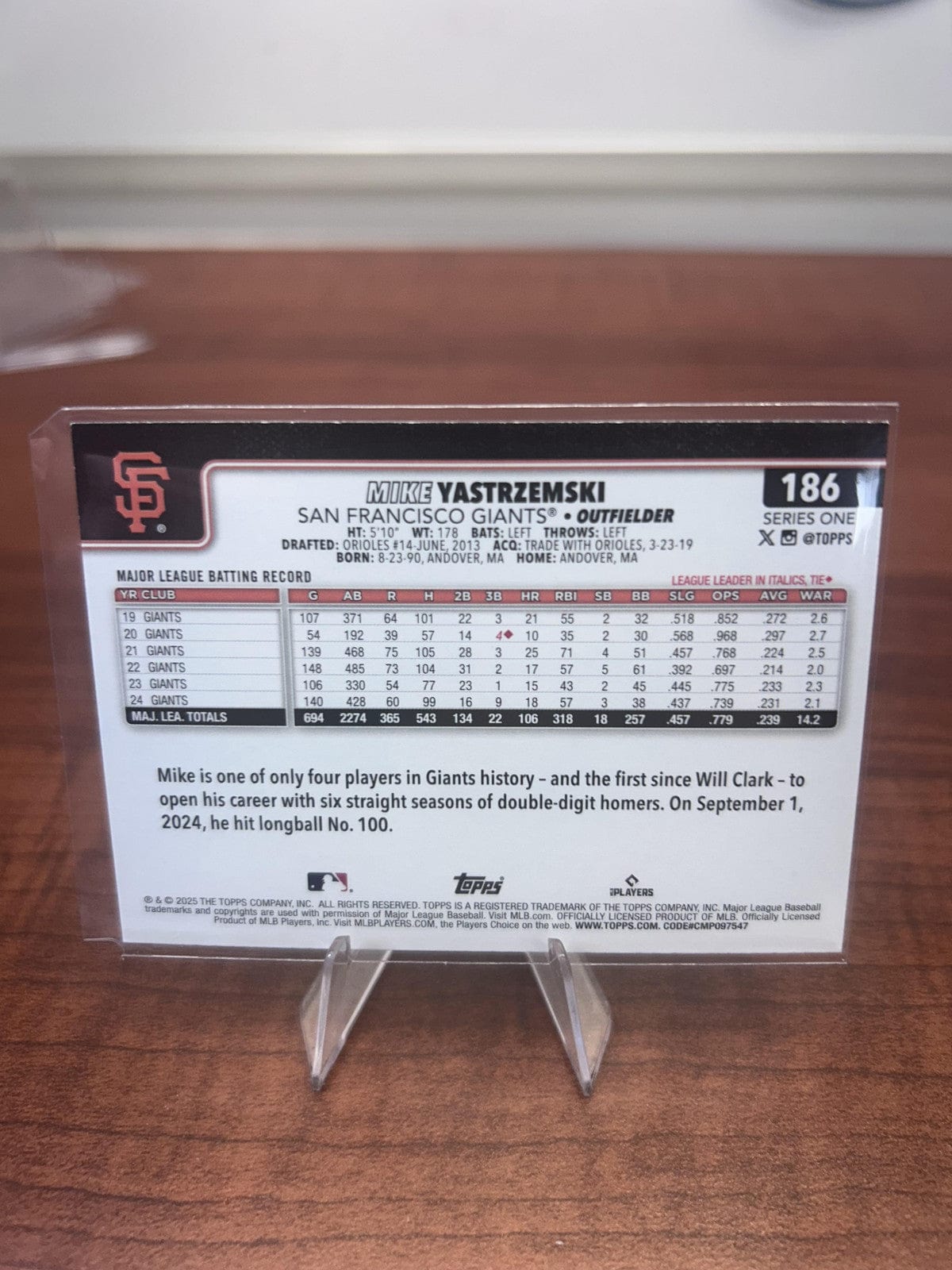 Cheap Sneaks Footwear/Sports Cards Baseball Card Mike Yastrzemski 2025 Topps #186 San Francisco Giants