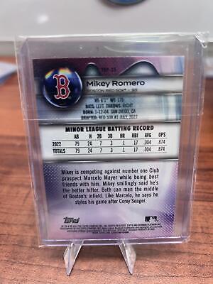 Cheap Sneaks Footwear/Sports Cards Baseball Card Mikey Romero 2023 Bowman Platinum Top Prospects #TOP-35 Boston Red Sox