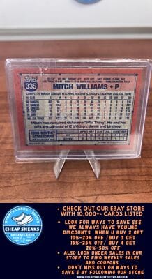Cheap Sneaks Footwear/Sports Cards Baseball Card Mitch Williams 1991 Topps Micro #335 Chicago Cubs