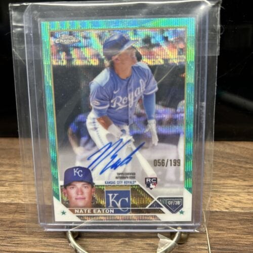 Cheap Sneaks Footwear/Sports Cards Baseball Card Nate Eaton KC Royals 2023 Topps Chrome Aqua Wave Refractor Rookie Auto