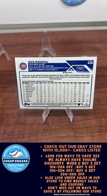 Cheap Sneaks Footwear/Sports Cards Baseball Card Nick Madrigal 2023 Topps #434 Chicago Cubs