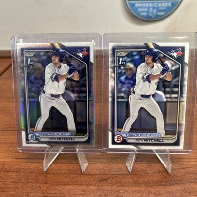Cheap Sneaks Footwear/Sports Cards Baseball Card Nick Mitchell 2024 Bowman Draft Chrome 1st Refractor #BDC-114 Blue Jay