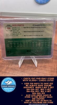 Cheap Sneaks Footwear/Sports Cards Baseball Card Nick Pratto RC 2023 Topps Chrome Platinum An Platinum Green Toile Refr