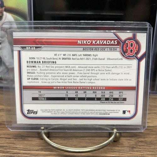 Cheap Sneaks Footwear/Sports Cards Baseball Card Niko Kavadas 2022 Bowman Auto BP-68 Lot(3) + 2022 Bowman Platinum Ice