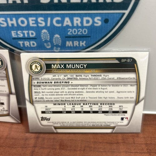 Cheap Sneaks Footwear/Sports Cards Baseball Card Oakland A’s Rookie/Prospect Lot (5)2023 Topps Series One &2023 Bowma