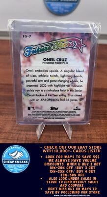 Cheap Sneaks Footwear/Sports Cards Baseball Card Oneil Cruz 2023 Topps Chrome Future Stars #FS-7 Pittsburgh Pirates