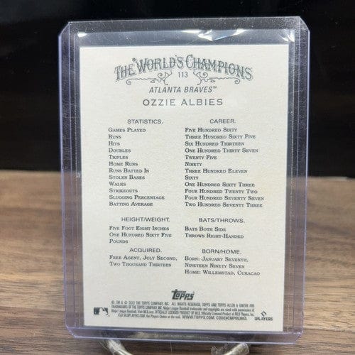 Cheap Sneaks Footwear/Sports Cards Baseball Card Ozzie Albies 2022 Topps Allen & Ginter's - #113 Atlanta Braves