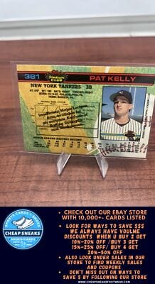 Cheap Sneaks Footwear/Sports Cards Baseball Card Pat Kelly RC 1991 Stadium Club #381 New York Yankees