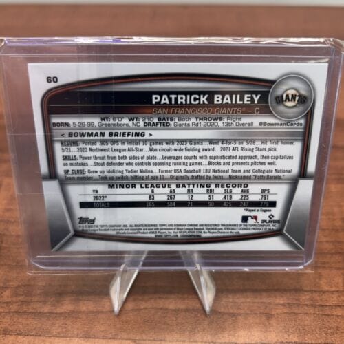 Cheap Sneaks Footwear/Sports Cards Baseball Card Patrick Bailey 2023 Bowman Chrome #60 RC San Francisco Giants