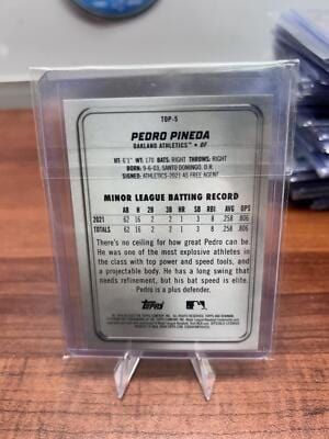 Cheap Sneaks Footwear/Sports Cards Baseball Card Pedro Pineda 2022 Bowman Platinum Top Prospects #TOP-5 Oakland Athleti
