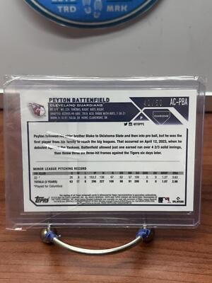 Cheap Sneaks Footwear/Sports Cards Baseball Card Peyton Battenfield RC 2023 Topps Chrome Auto Gold #AC-PBA Guardians 40