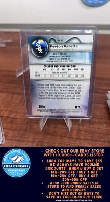 Cheap Sneaks Footwear/Sports Cards Baseball Card Peyton Pallette 2023 Bowman Platinum #TOP-52 Chicago White Sox
