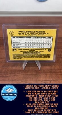 Cheap Sneaks Footwear/Sports Cards Baseball Card Rafael Palmeiro 1987 Donruss The Rookies #47 Chicago Cubs