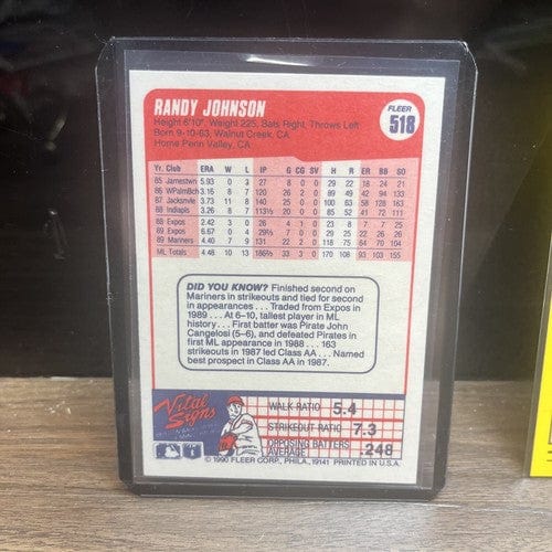 Cheap Sneaks Footwear/Sports Cards Baseball Card Randy Johnson 2 Card Lot 1990 , 1991 Fleer Seattle Mariners
