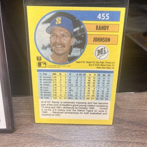 Cheap Sneaks Footwear/Sports Cards Baseball Card Randy Johnson 2 Card Lot 1990 , 1991 Fleer Seattle Mariners