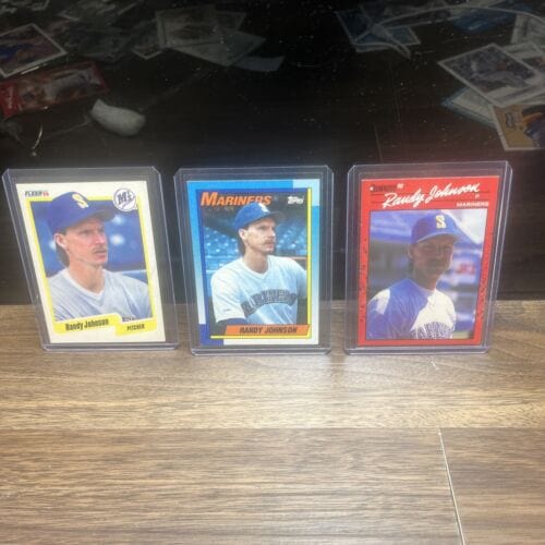 Cheap Sneaks Footwear/Sports Cards Baseball Card Randy Johnson Seattle Mariners HOF 3Card Lot 1990 Topps,Fleer,Donruss