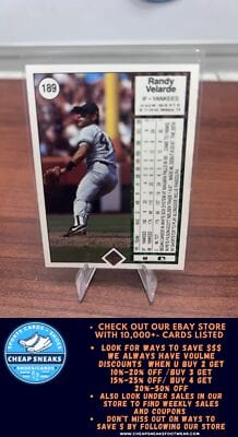 Cheap Sneaks Footwear/Sports Cards Baseball Card Randy Velarde 1989 Upper Deck #189 New York Yankees
