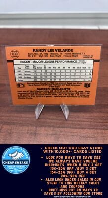 Cheap Sneaks Footwear/Sports Cards Baseball Card Randy Velarde 1990 Donruss #630 New York Yankees