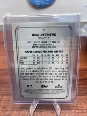 Cheap Sneaks Footwear/Sports Cards Baseball Card Reid Detmers RC 2022 Bowman Platinum Ice Foilboard #33 Angels