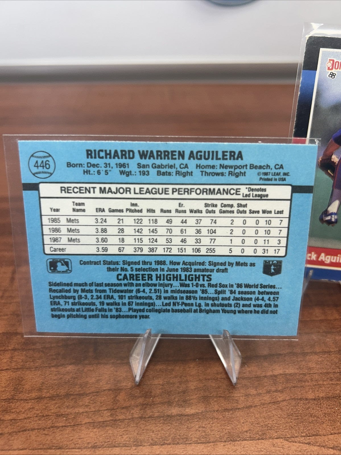 Cheap Sneaks Footwear/Sports Cards Baseball Card Rick Aguilera 1988 Donruss Baseball Card #446 New York Mets + Bonus Ca