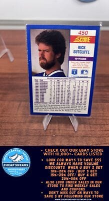 Cheap Sneaks Footwear/Sports Cards Baseball Card Rick Sutcliffe 1990 Score #450 Chicago Cubs