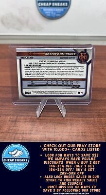 Cheap Sneaks Footwear/Sports Cards Baseball Card Robert Dominguez 2022 Bowman Chrome Prospects #BCP-51 New York Mets