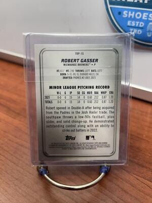 Cheap Sneaks Footwear/Sports Cards Baseball Card Robert Gasser 2022 Bowman Platinum Ice Foilboard #TOP-15 Brewers