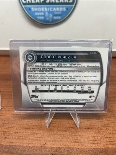 Cheap Sneaks Footwear/Sports Cards Baseball Card Robert Perez Jr 2023 1st Bowman Chrome Mojo Refractor #BCP-124 Seattl