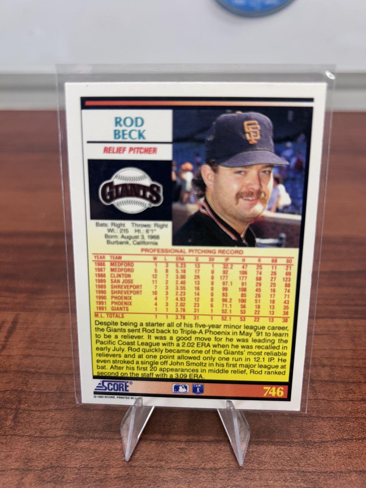 Cheap Sneaks Footwear/Sports Cards Baseball Card Rod Beck RC 1992 Score #746b San Francisco Giants
