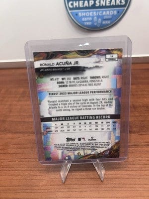 Cheap Sneaks Footwear/Sports Cards Baseball Card Ronald Acuña Jr. 2024 Topps Finest Common Refractor Baseball Card #14