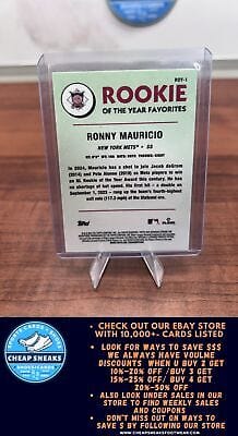 Cheap Sneaks Footwear/Sports Cards Baseball Card Ronny Mauricio 2024 Bowman Rookie of the Year Favorites Mojo Refractor