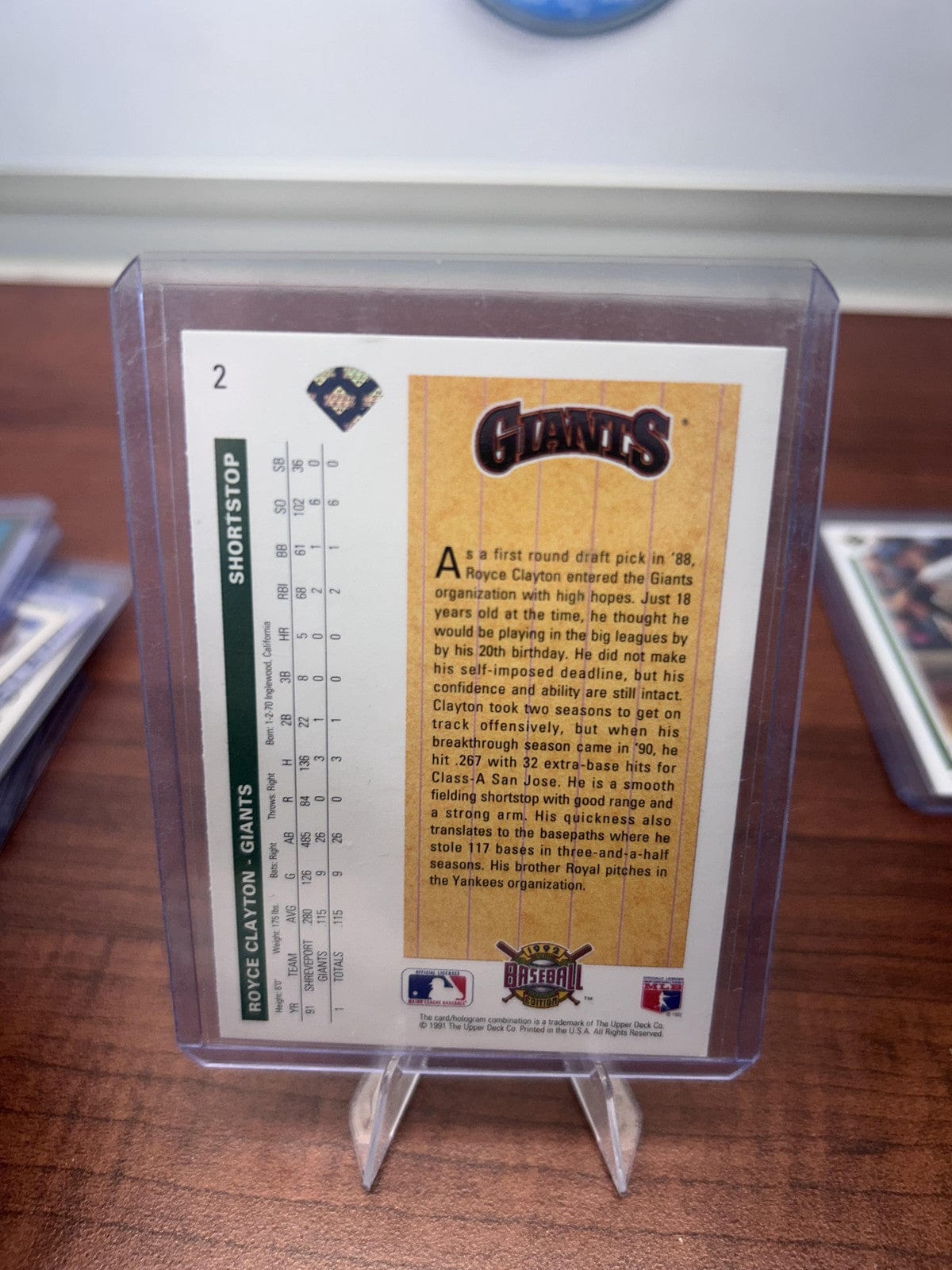 Cheap Sneaks Footwear/Sports Cards Baseball Card Royce Clayton 1992 Upper Deck Factory Set Gold Hologram #2 San Francis