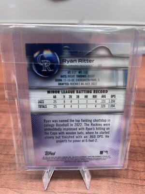 Cheap Sneaks Footwear/Sports Cards Baseball Card Ryan Ritter 2023 Bowman Platinum Top Prospects #TOP-21 Colorado Rockie