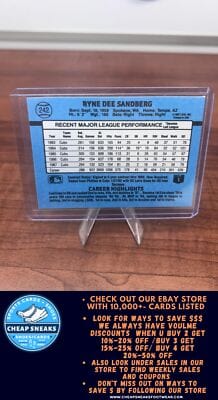 Cheap Sneaks Footwear/Sports Cards Baseball Card Ryne Sandberg 1988 Donruss #242b Chicago Cubs