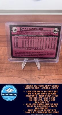 Cheap Sneaks Footwear/Sports Cards Baseball Card Ryne Sandberg 1989 Topps #360 Chicago Cubs