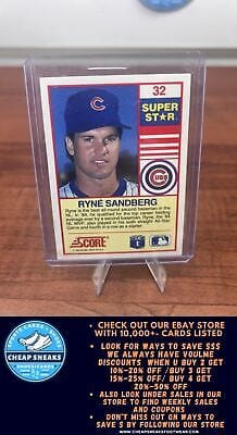 Cheap Sneaks Footwear/Sports Cards Baseball Card Ryne Sandberg 1990 Score 100 Superstars #32 Chicago Cubs