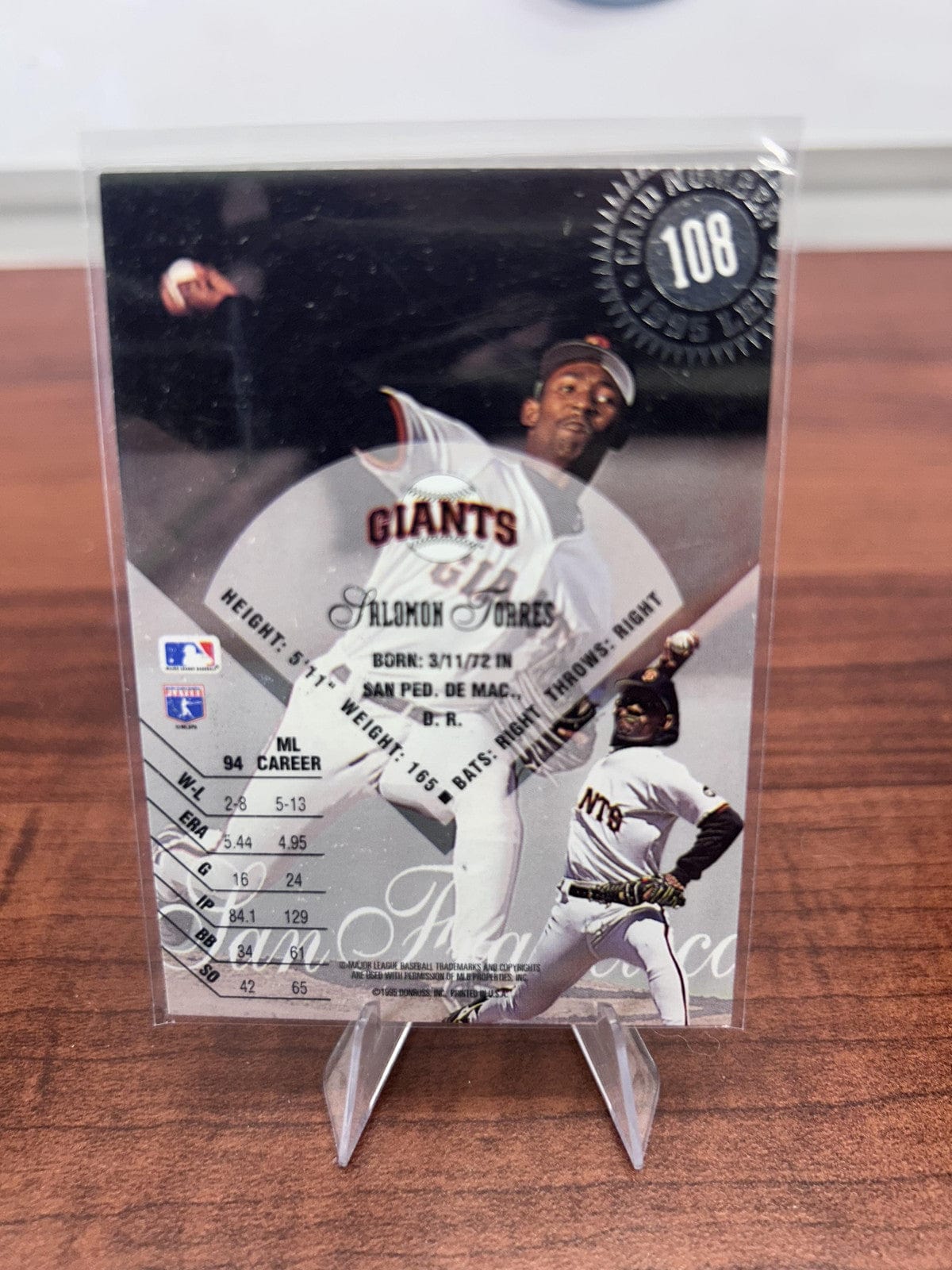 Cheap Sneaks Footwear/Sports Cards Baseball Card Salomon Torres 1995 Leaf #108 San Francisco Giants