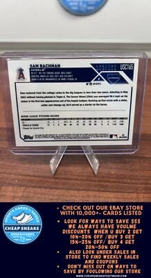 Cheap Sneaks Footwear/Sports Cards Baseball Card Sam Bachman RC 2023 Topps Chrome Update Pink #USC165 Los Angeles Angel