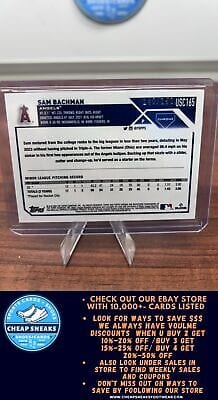 Cheap Sneaks Footwear/Sports Cards Baseball Card Sam Bachman SN,RC 2023 Topps Chrome Update Blue #USC165 Los Angeles An